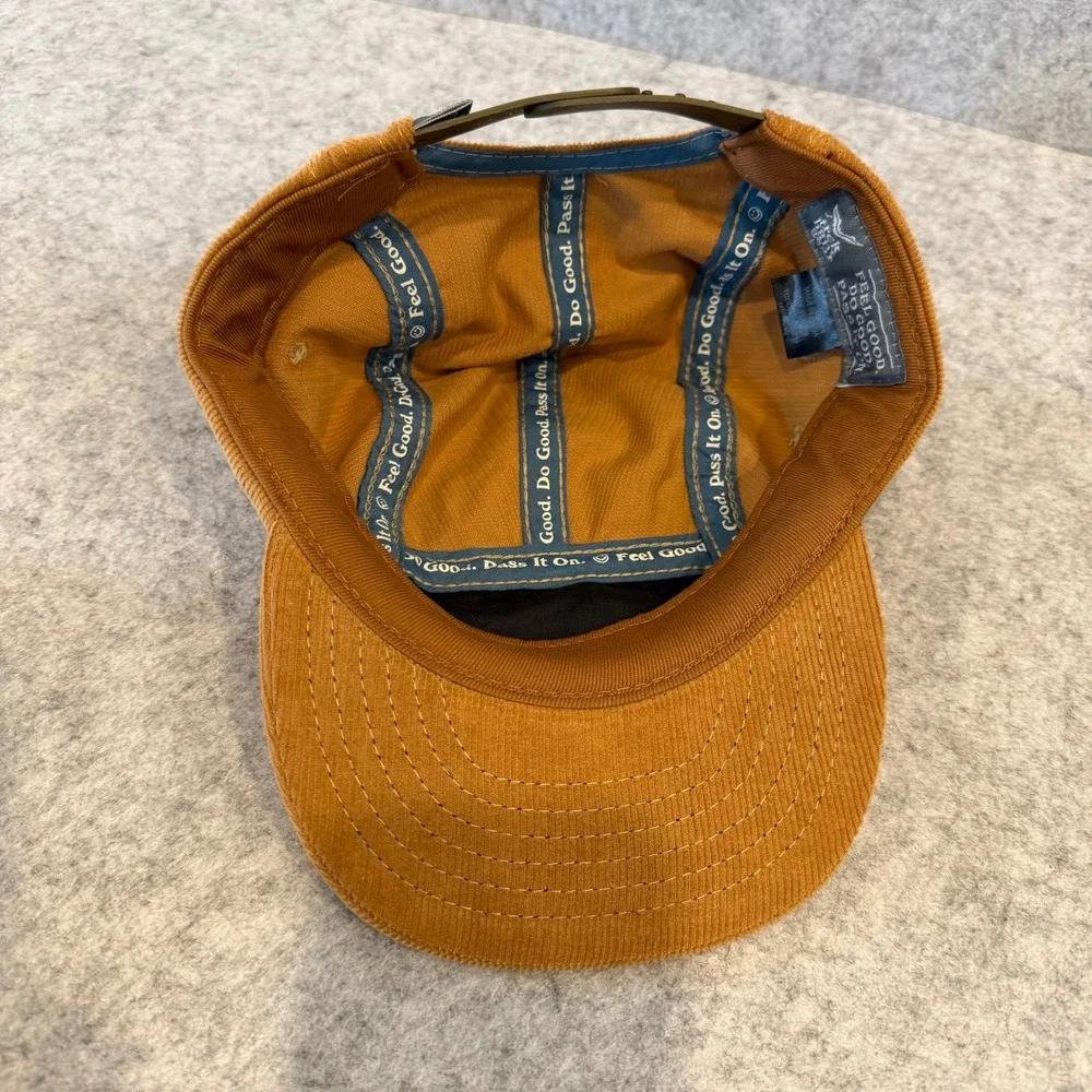 Brown Corduroy Snap Back Toddler Hat - Embroidered Fish Logo - Toddler 46/48cm